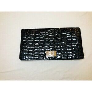 Murval Faux Crocodile Black Clutch Purse